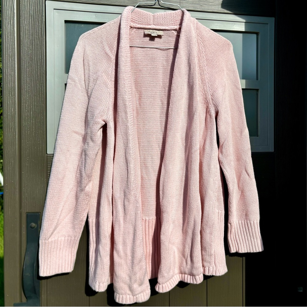 LOFT Light Pink Knit Cardigan